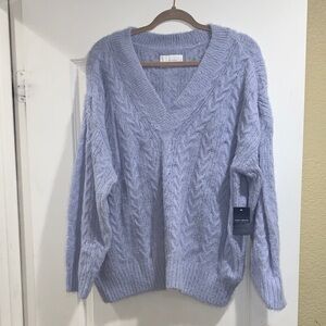 Lucky Brand Light Purple V-Neck Sweater SizeL Oversized